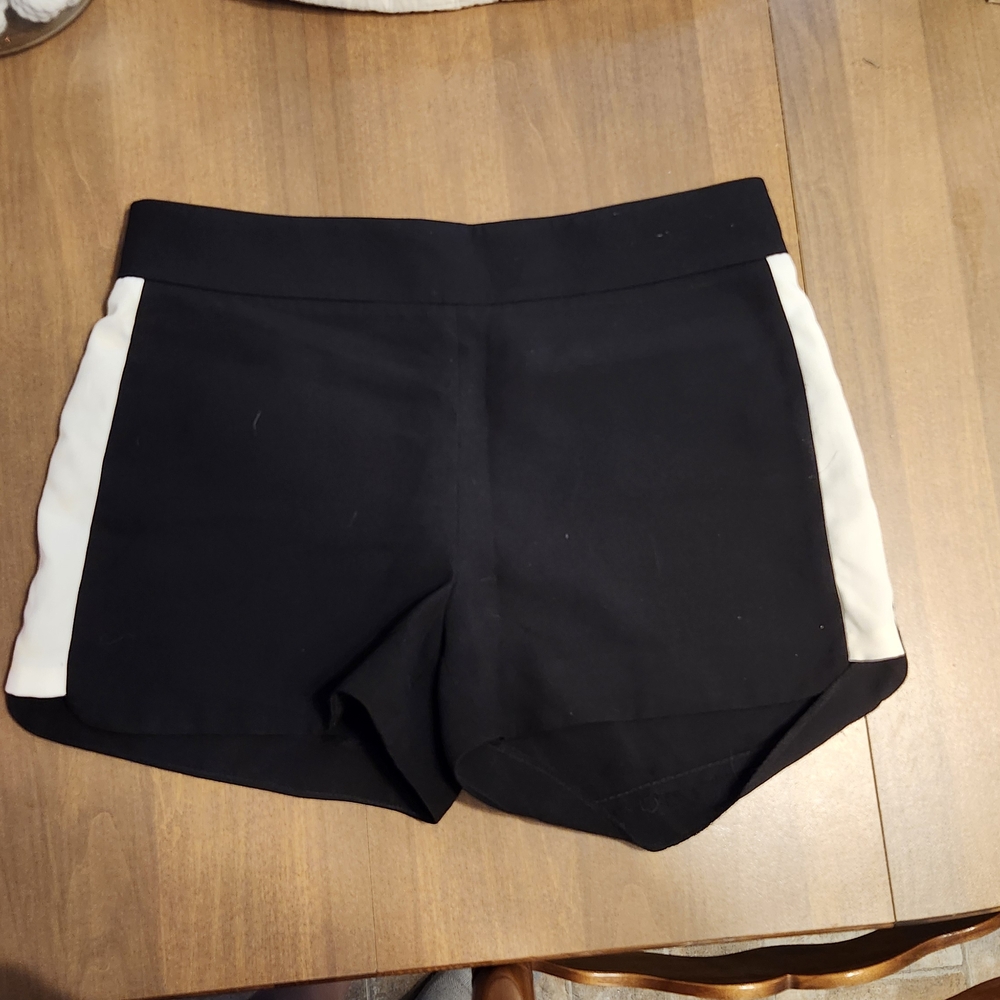 J. Crew Black and White Athletic Shorts with Moisture-Wicking Fabric